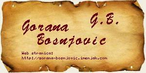 Gorana Bošnjović vizit kartica